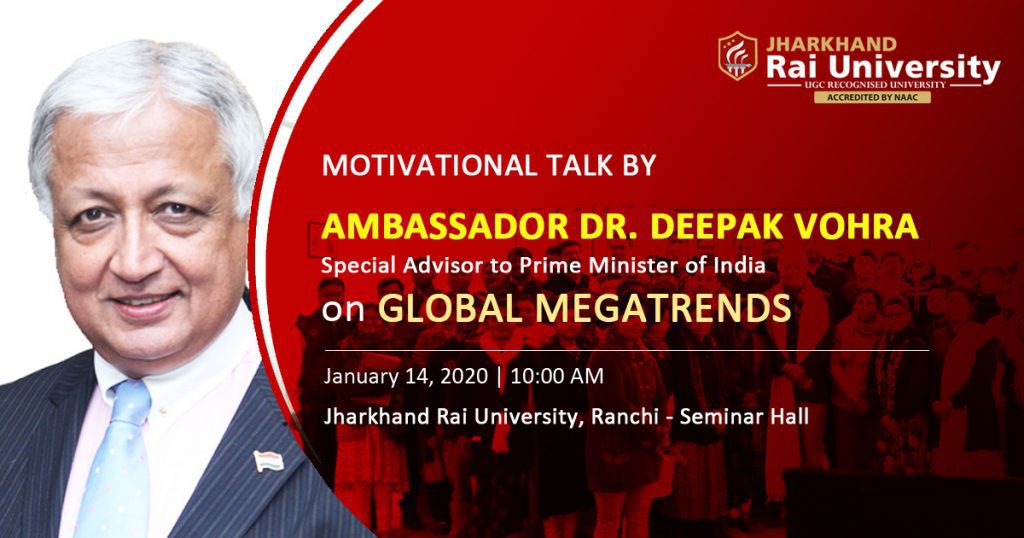 जेआरयू, रांची कैंपस में प्रधानमंत्री के तकनिकी सलाहकार दीपक वोहरा का व्याख्यान