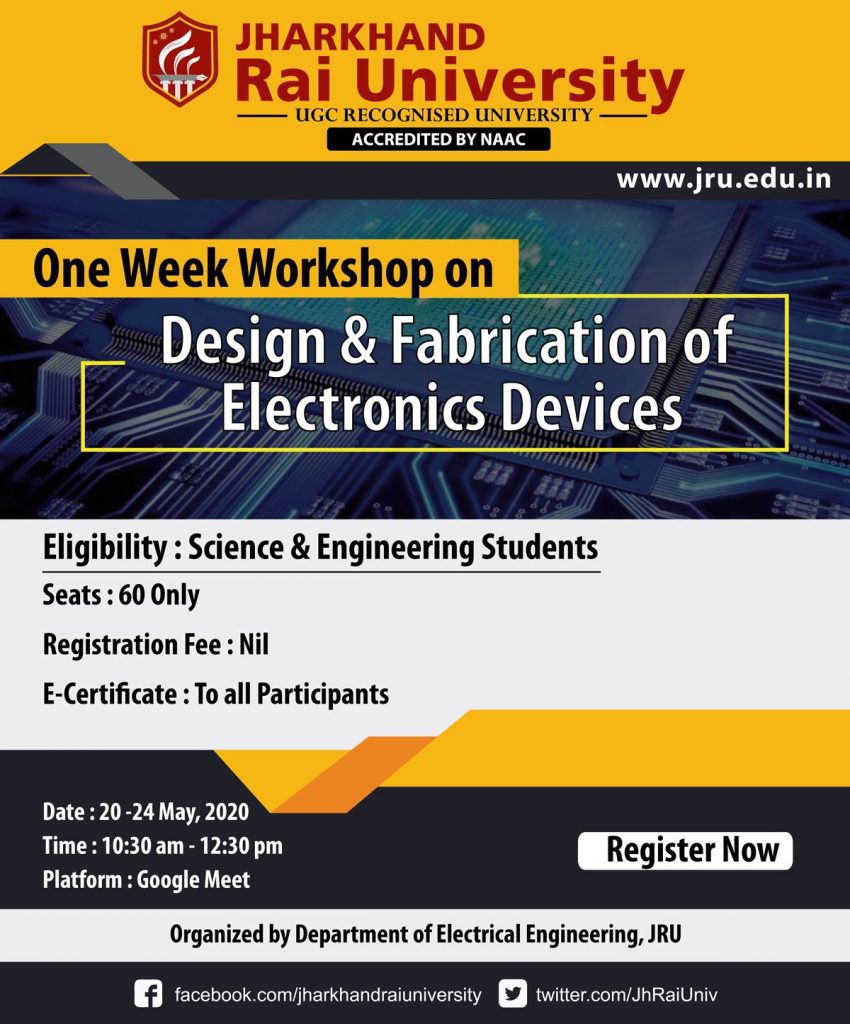 One Week Workshop on Design & Fabrication of Electronics Devices