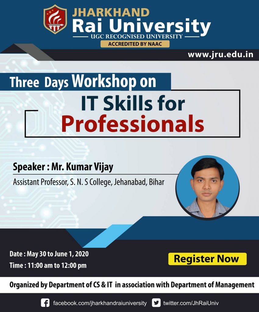 Three Days Workshop on: “IT Skills for Professionals”