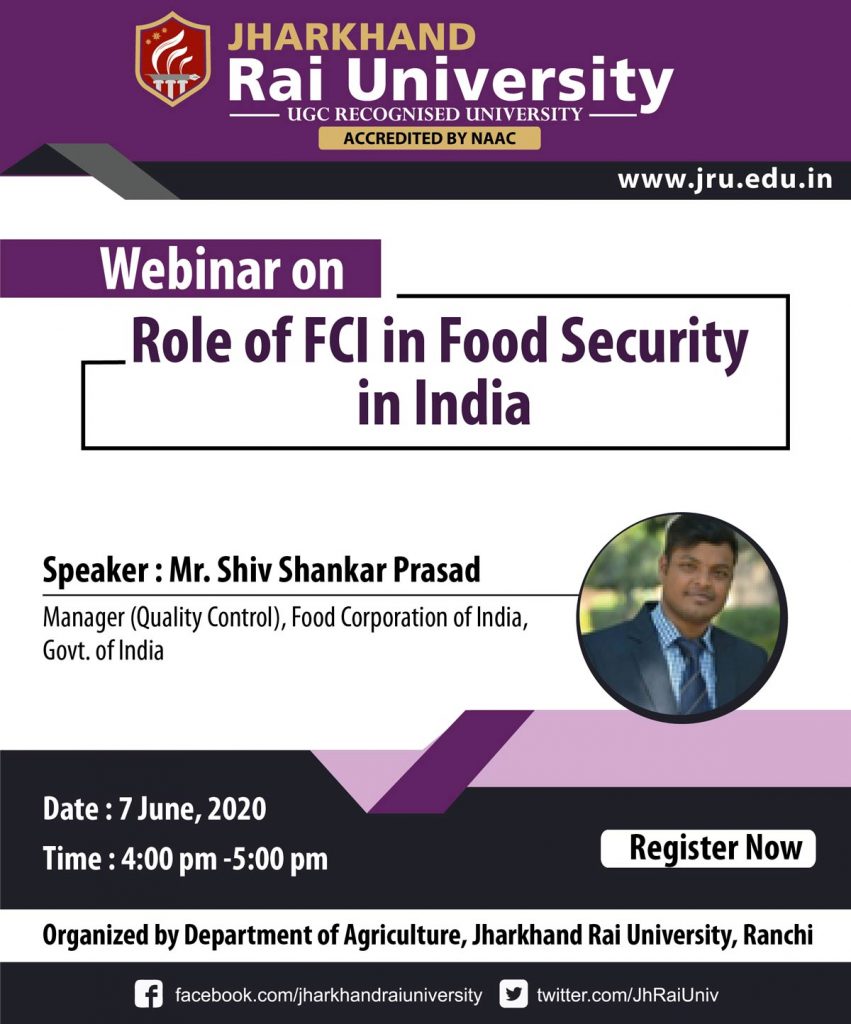 Webinar on: Role of FCI in food security in India