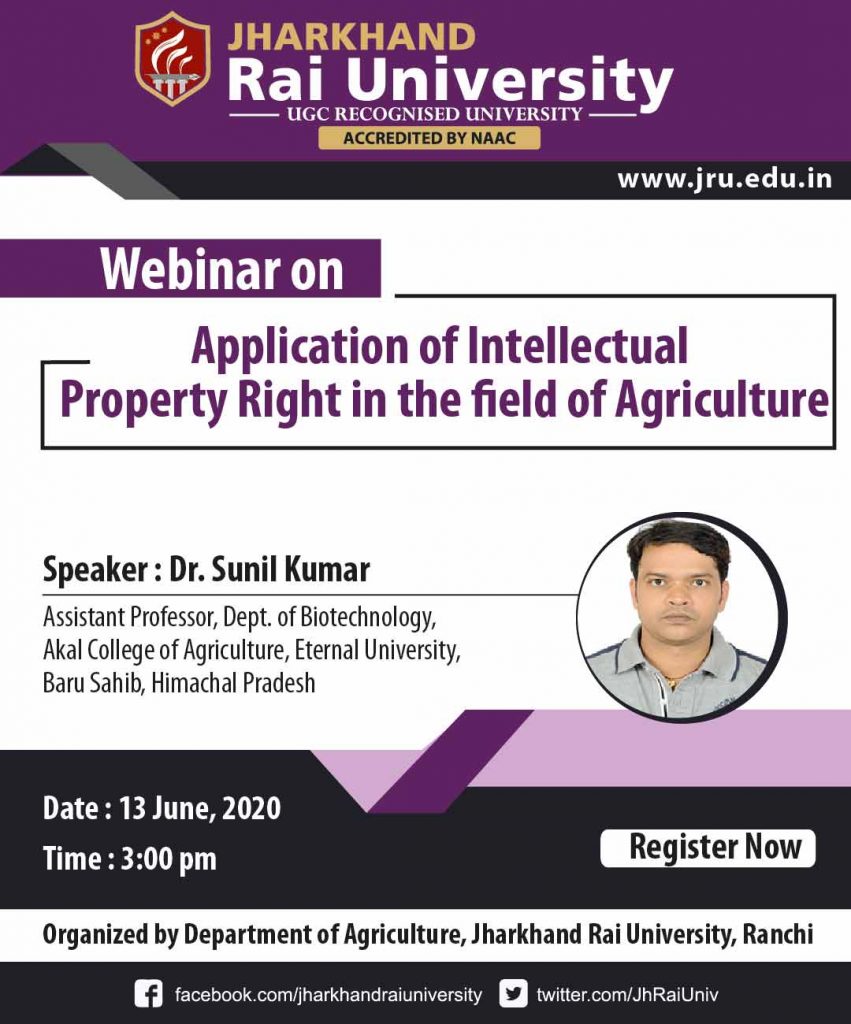 Application of Intellectual Property Right in the field of Agriculture
