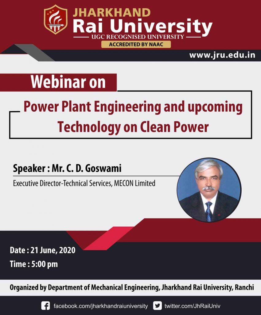 Webinar on: Power Plant Engineering and upcoming Technology on Clean Power