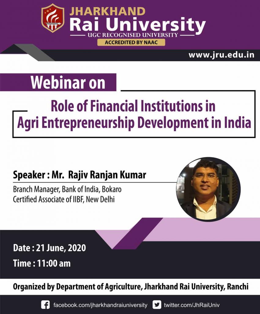 Role of Financial Institutions in Agri Entrepreneurship Development in India