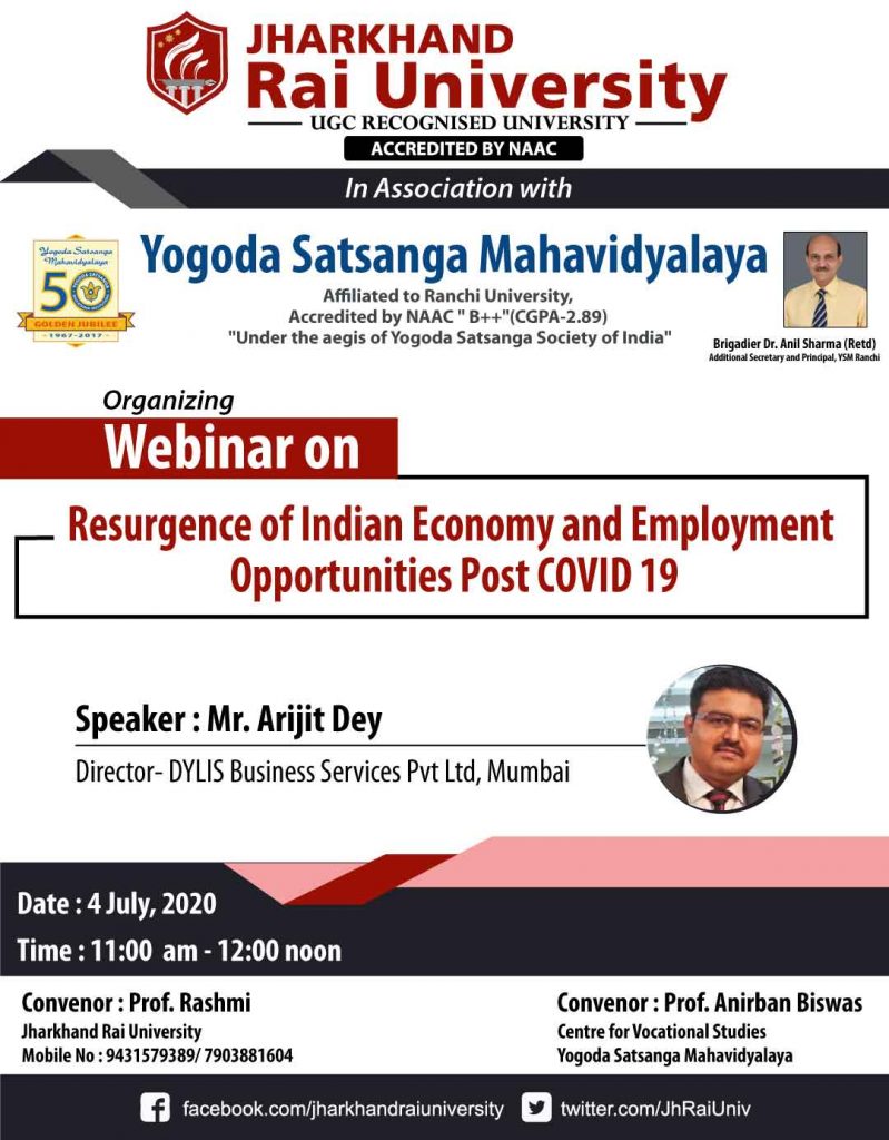 Resurgence of Indian Economy and Employment Opportunities Post COVID 19