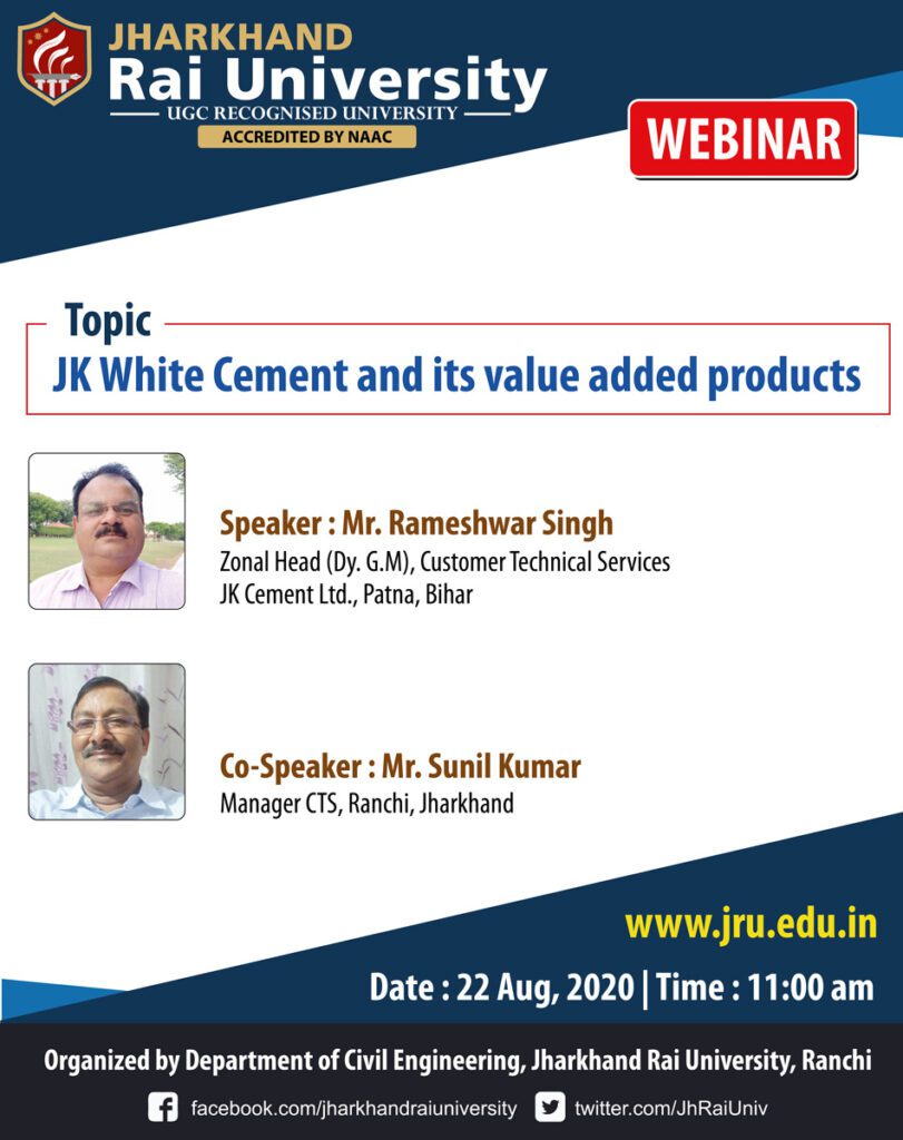Webinar on: JK White Cement and its value added products
