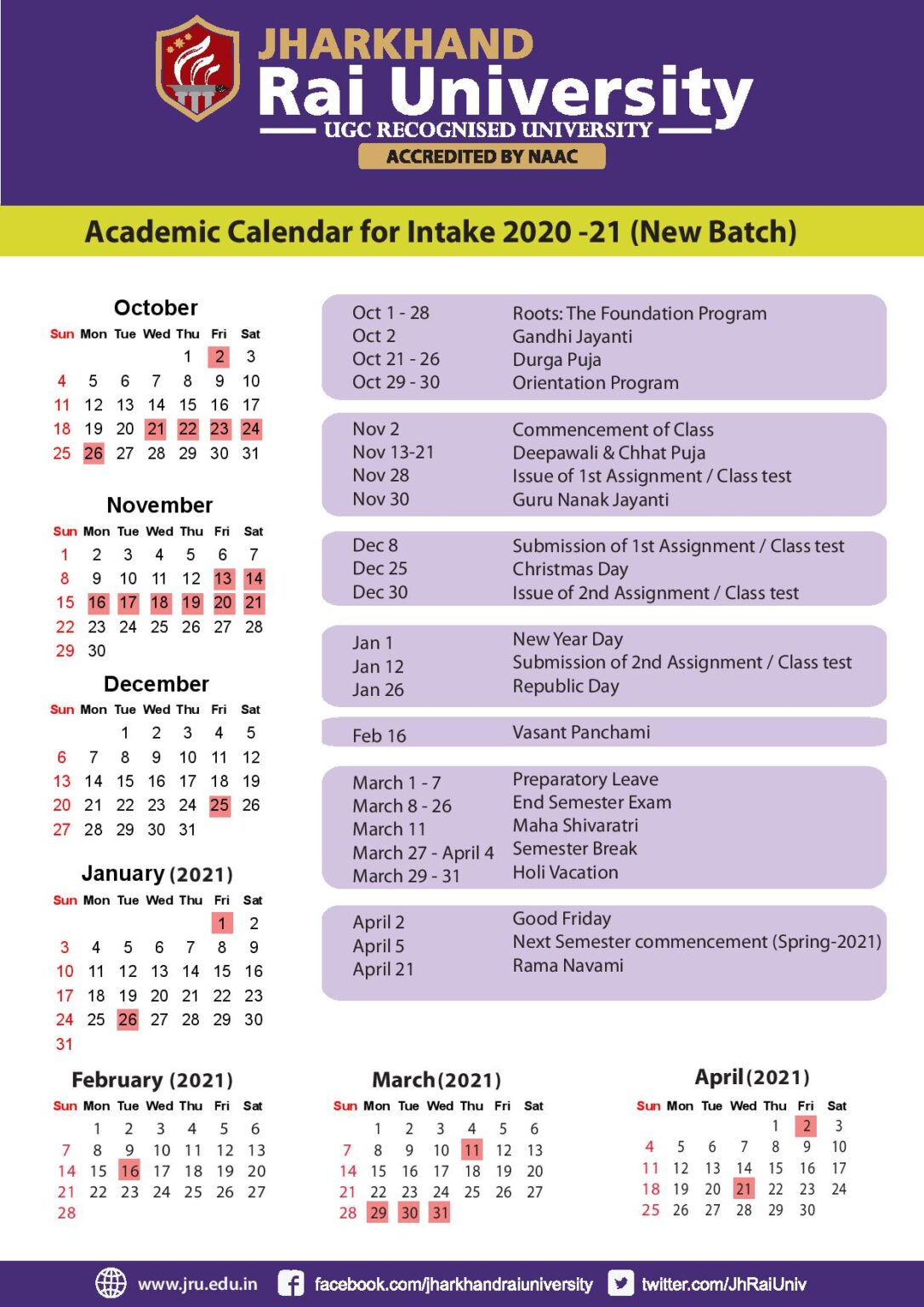 academic-calendar-jharkhand-rai-university-jru-ranchi