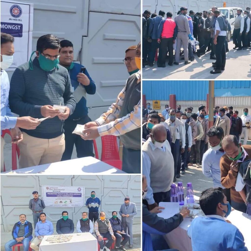 झारखण्ड राय यूनिवर्सिटी के द्वारा सामाजिक दायित्व कार्यक्रम के तहत क्वाथ इम्युनिटी बूस्टर टैबलेट्स का निःशुल्क वितरण।