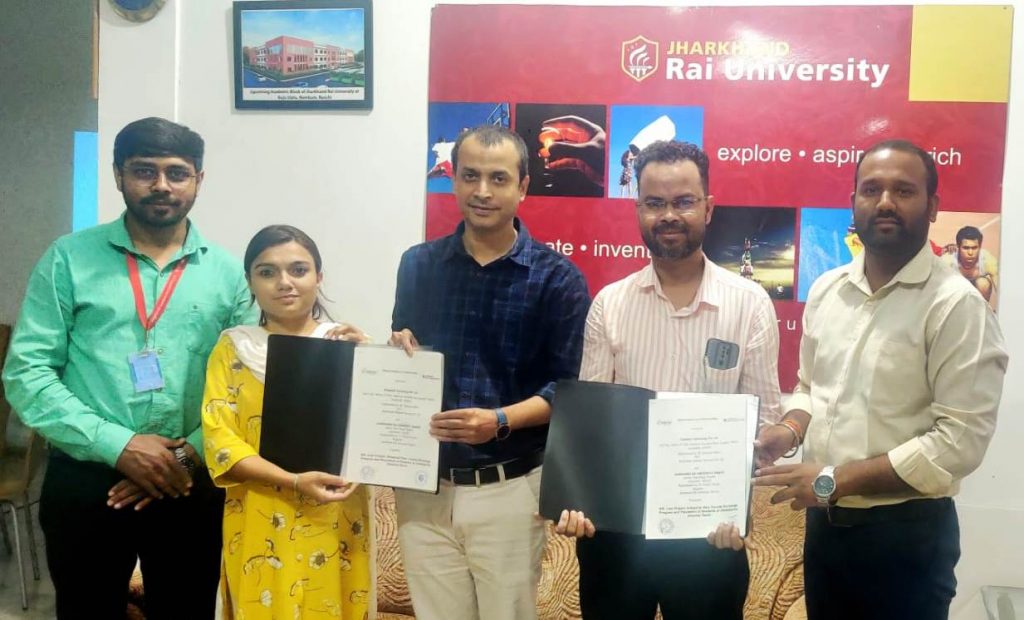 झारखण्ड राय यूनिवर्सिटी और ब्राइट कोड सॉफ्टवेयर कंपनी के बीच एमओयू
